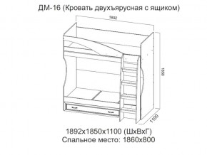 ДМ-16 Кровать двухъярусная с ящиком в Ханты-Мансийске - hanty-mansijsk.магазин96.com | фото