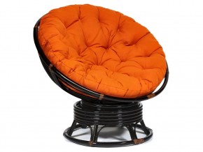 Кресло-качалка Papasan w 23/01 B с подушкой Antique brown, ткань Оранжевый в Ханты-Мансийске - hanty-mansijsk.магазин96.com | фото