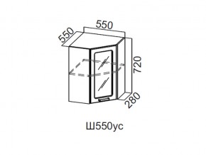 Ш550ус/720 Шкаф навесной 550/720 (угловой со стеклом) в Ханты-Мансийске - hanty-mansijsk.магазин96.com | фото