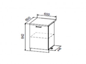 Шкаф нижний ДС600 с полкой (1 дв) в Ханты-Мансийске - hanty-mansijsk.магазин96.com | фото